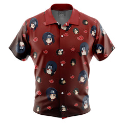 Itachi Uchiha Pattern Button Up Hawaiian Shirt