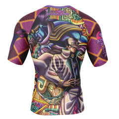 Trippy Jotaro Kujo JoJo's Bizarre Adventure Short Sleeve Rash Guard Compression Shirt