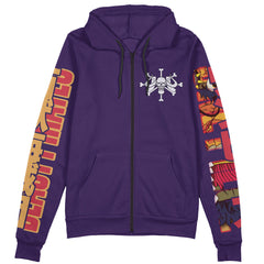 Kaido One Piece Streetwear Zip Hoodie Jacket