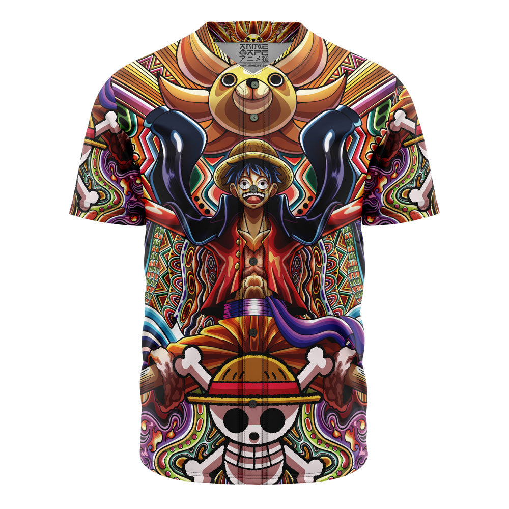 Trippy Monkey D. Luffy One Piece Baseball Jersey Without Piping