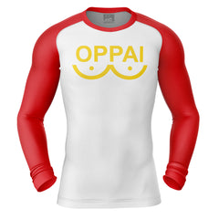 Saitama Oppai One-Punch Man Long Sleeve Rash Guard Compression Shirt