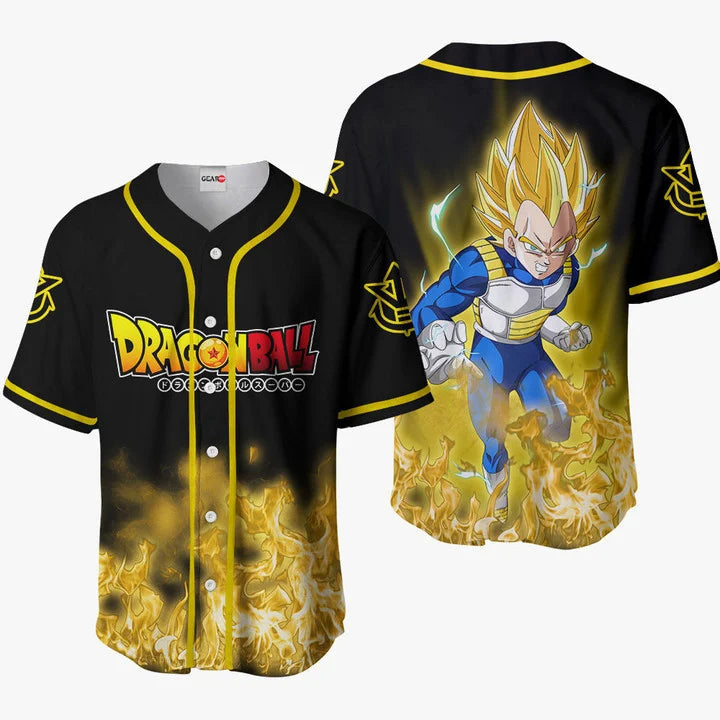 3D Anime Vegeta Super Saiyan Custom Fandom - Dragon Ball Baseball Tee -