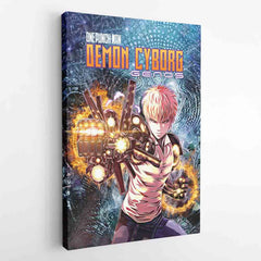 Trippy Genos One Punch Man Canvas Print Wall Art