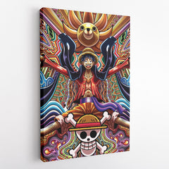 Trippy Monkey D. Luffy One Piece Vertical Canvas Print Wall Art
