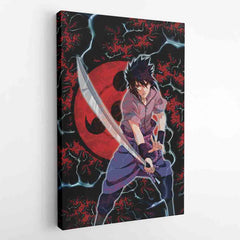 Trippy Sasuke Uchiha Naruto Canvas Print Wall Art