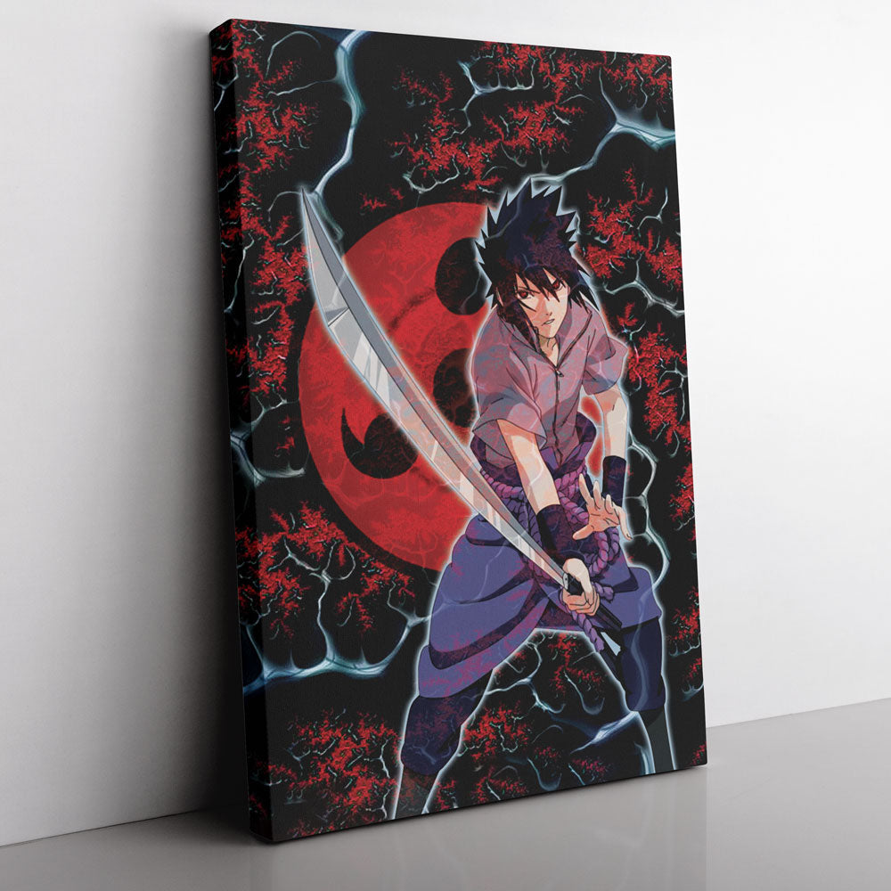 Trippy Sasuke Uchiha Naruto Canvas Print Wall Art