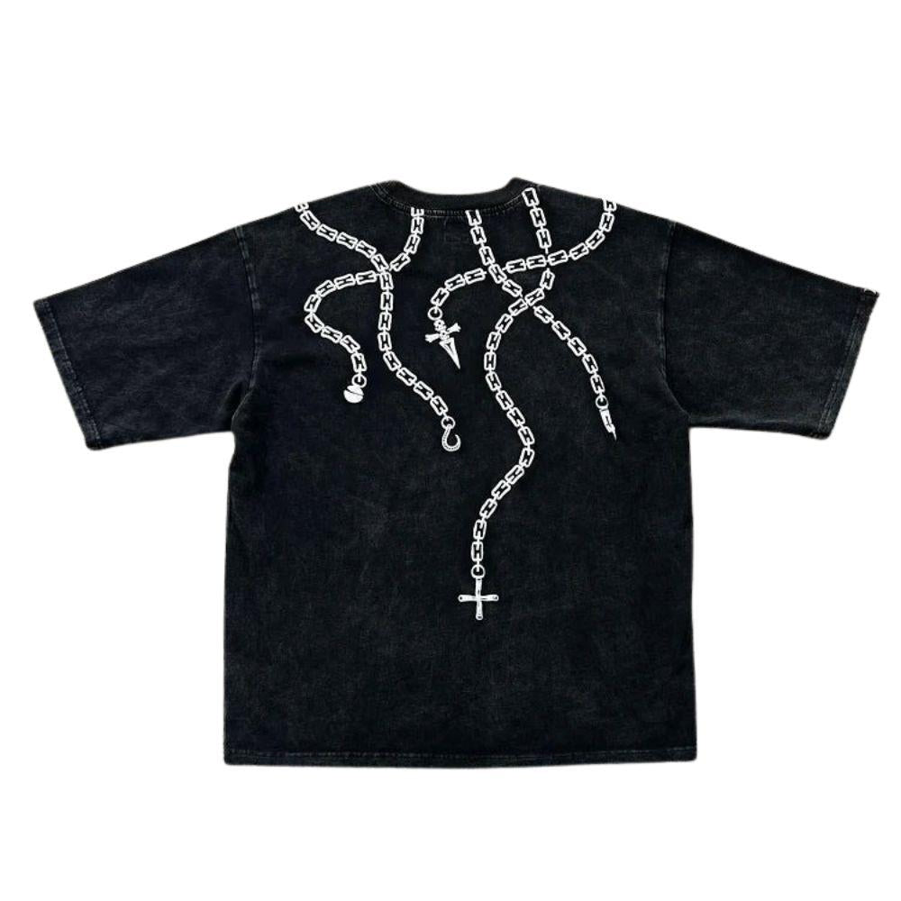 Kitsukai "Kurapika Ring Chains" Hunter x Hunter Vintage Washed Oversized T-Shirt V1