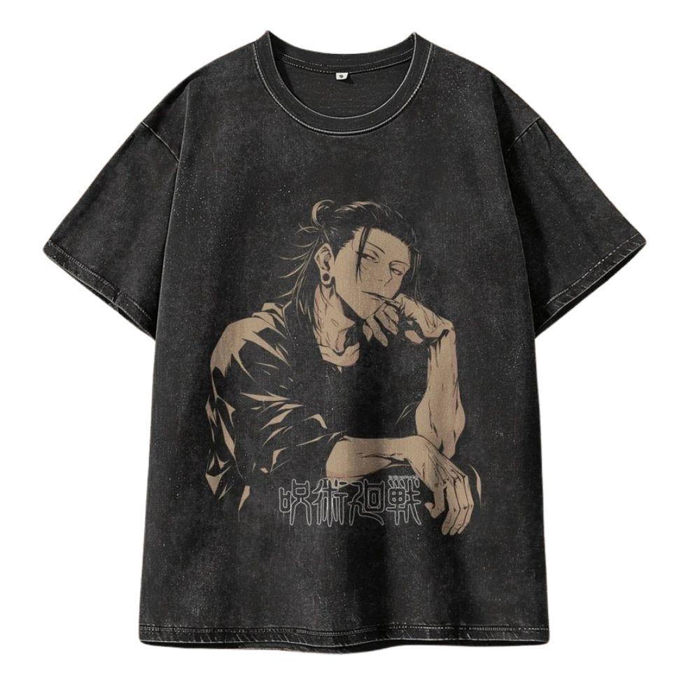 Kitsukai "Suguru Geto" Jujutsu Kaisen Vintage Washed Oversized T-Shirt V1