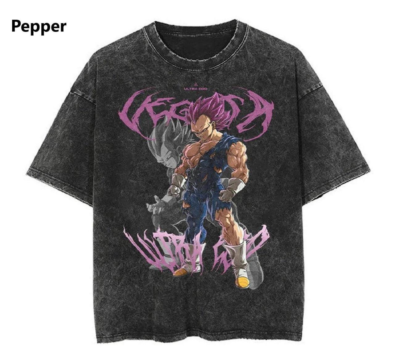 Vegeta Ultra Ego Dragon Ball Super Vintage Washed Oversized T-Shirt - 