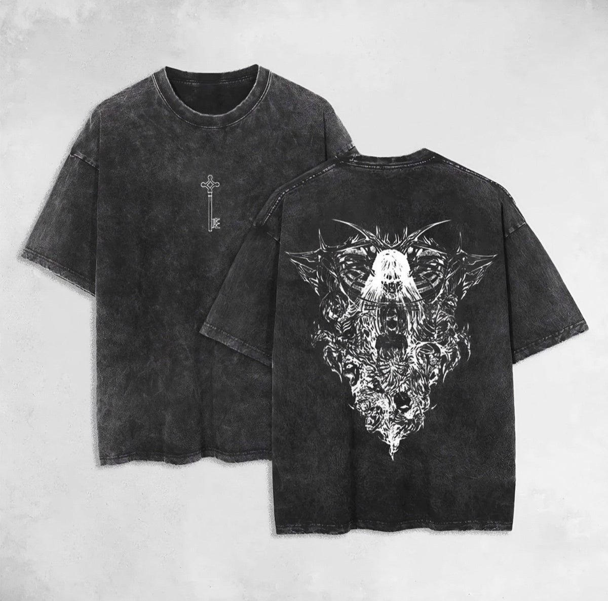  "Ymir Fritz the Founding Titan Attack on Titan" Vintage Washed Oversized T-Shirt - 