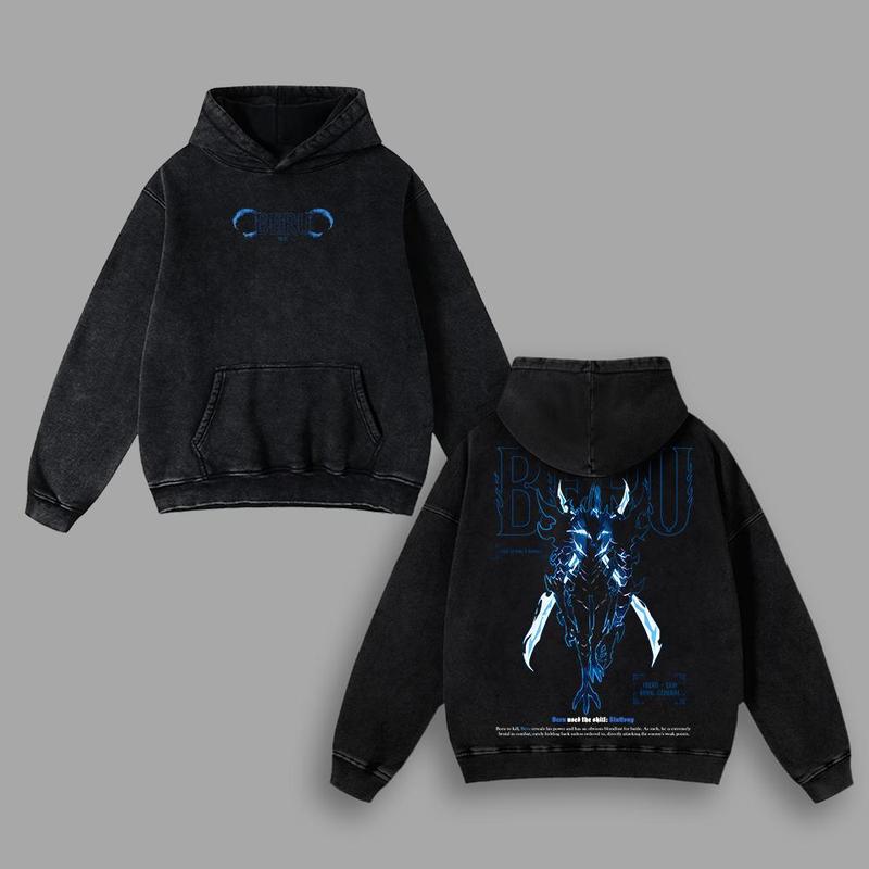 Kitsukai "Beru" Solo Leveling Vintage Oversized Hoodie