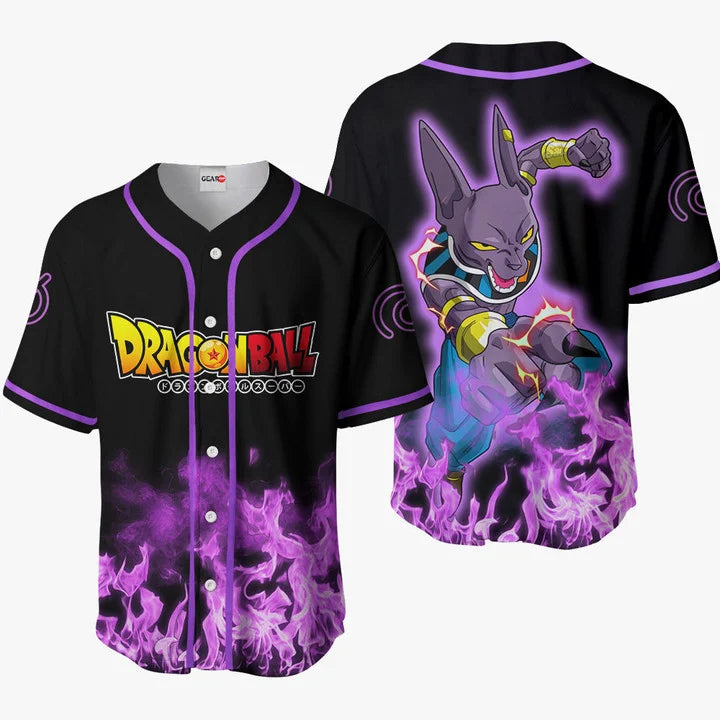 3D Anime Beerus Custom Fandom - Dragon Ball Baseball Tee