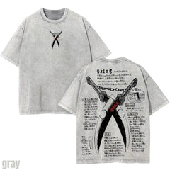 Kitsukai Twin Cleaver Symphony Anime Streetwear Shirt Sound Hashira Demon Hunter Manga Graphic Tee