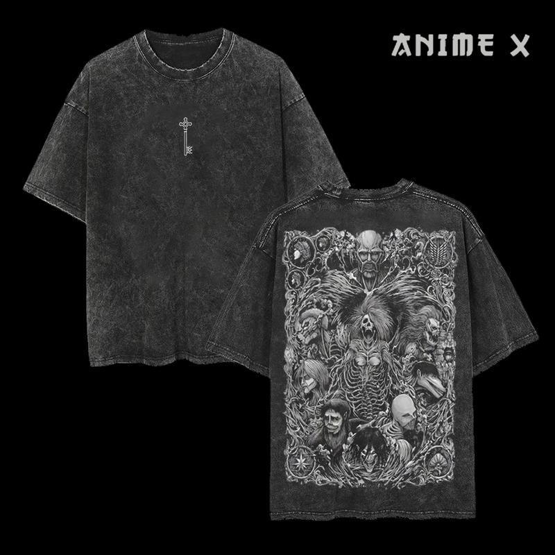  "All Titan Shifters Attack on Titan" Vintage Washed Oversized T-Shirt - 