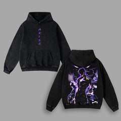 Kitsukai "Sung Jin-Woo (Arise!!!)" Solo Leveling Vintage Oversized Hoodie