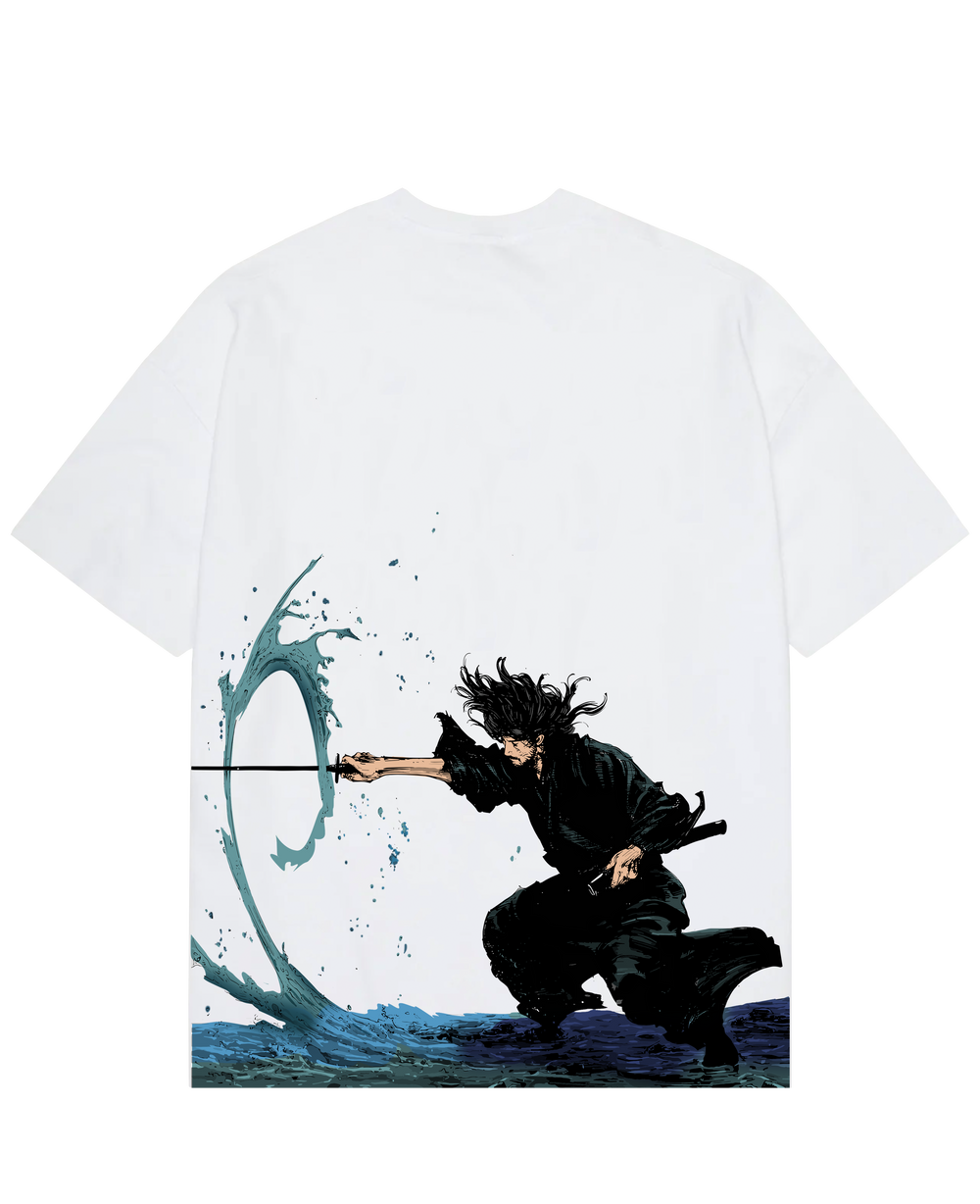 a t - shirt with a picture of a man holding a sword