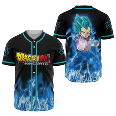 3D Anime Vegeta Blue Custom Fandom - Dragon Ball Baseball Tee