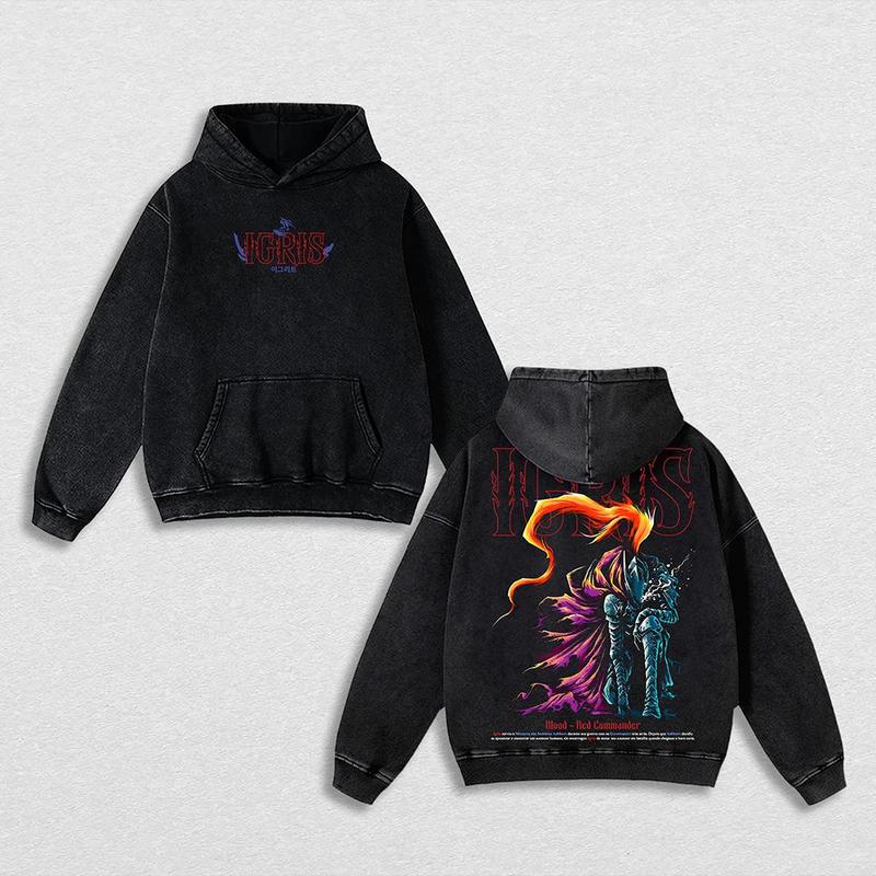 Kitsukai "Igris" Solo Leveling Vintage Oversized Hoodie