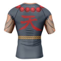 Akuma Street Fighter Short Sleeve Rash Guard Compression Shirt