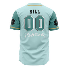 Aqua Deers Black Clover Baseball Jersey