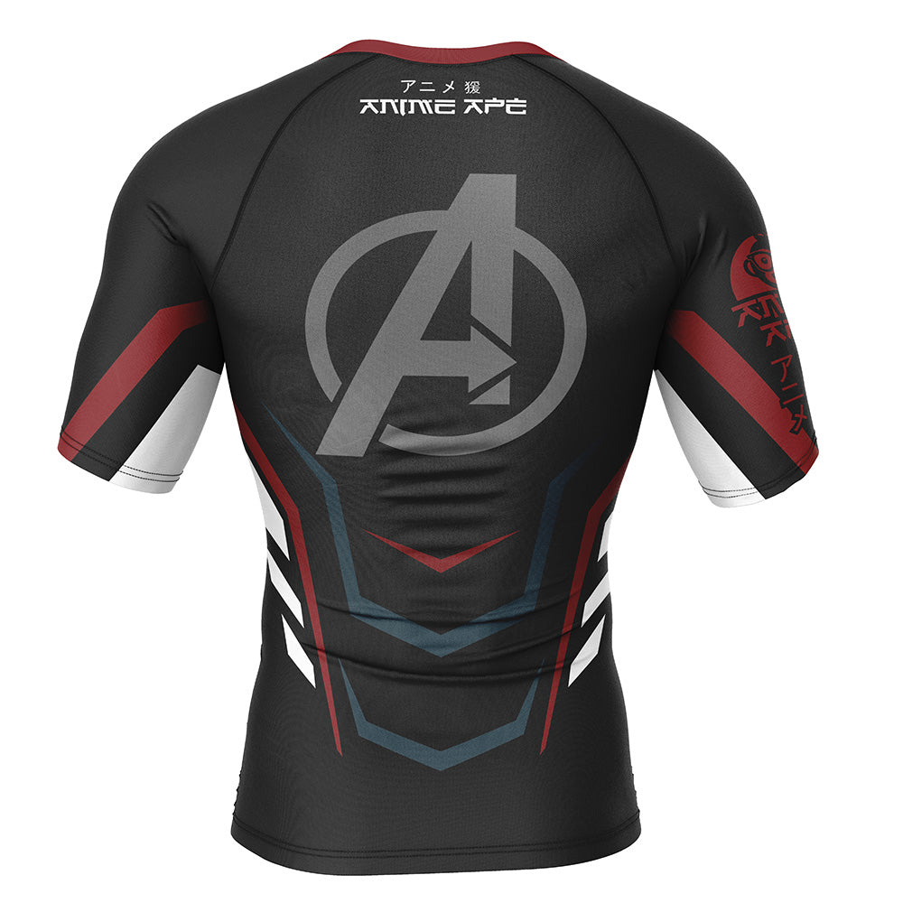 Avengers Endgame Short Sleeve Rash Guard Compression Shirt