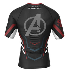 Avengers Endgame Short Sleeve Rash Guard Compression Shirt