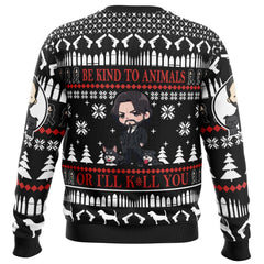 Be Kind to Animals John Wick Ugly Christmas Sweater