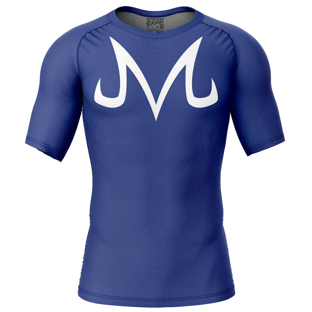 Blue Majin Vegeta Short Sleeve Rash Guard Compression Shirt