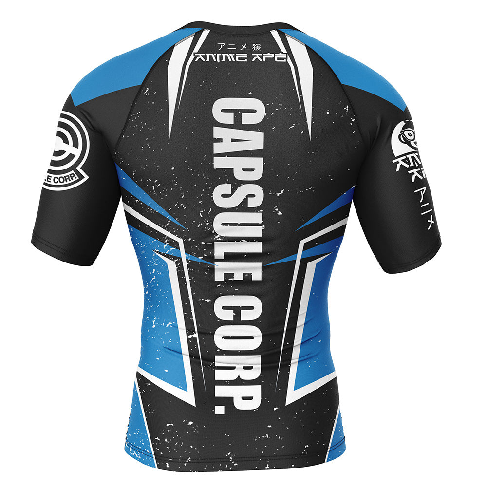 Capsule Corp Dragon Ball Z Short Sleeve Rash Guard Compression Shirt