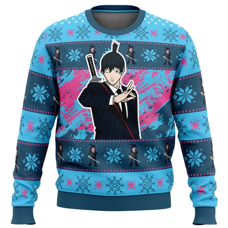 Kitsukai "Aki Hayakawa (Fox Devil)" Chainsaw Man Ugly Christmas Sweater