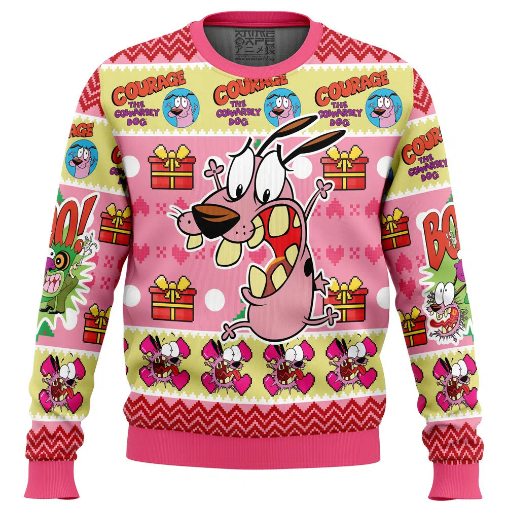 Christmas Courage The Cowardly Dog Ugly Christmas Sweater