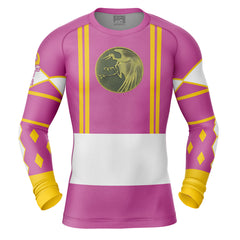 Pink Ranger Ninjetti Rangers Long Sleeve Rash Guard Compression Shirt