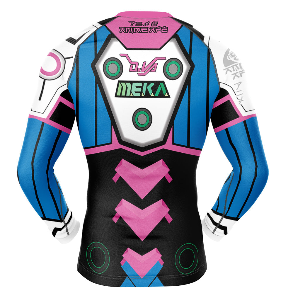 D.VA Overwatch Long Sleeve Rash Guard Compression Shirt