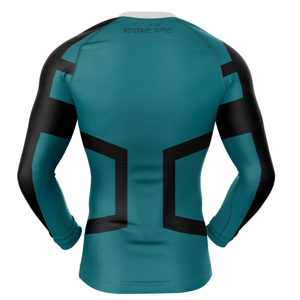 Deku My Hero Academia Long Sleeve Rash Guard Compression Shirt