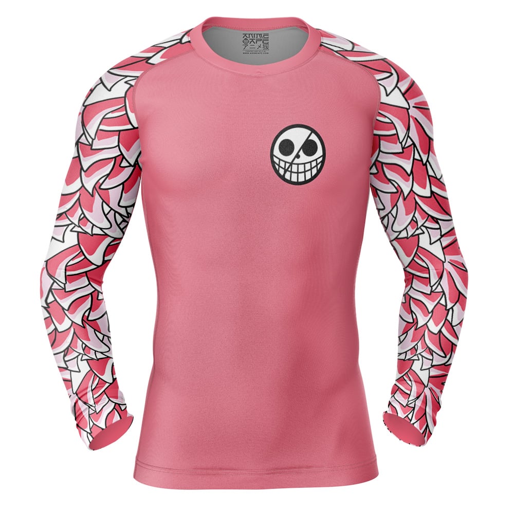 Doflamingo One Piece Long Sleeve Rash Guard Compression Shirt