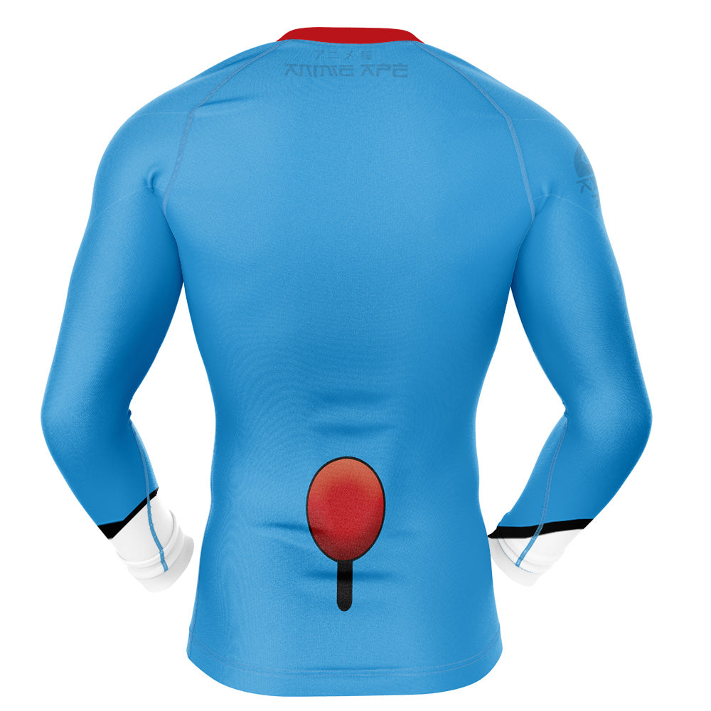 Doraemon Long Sleeve Rash Guard Compression Shirt