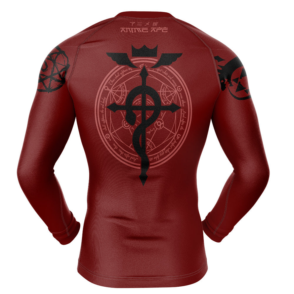 Edward Elric V2 Fullmetal Alchemist Long Sleeve Rash Guard Compression Shirt