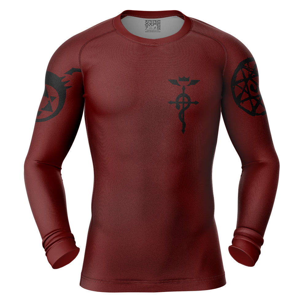 Edward Elric V2 Fullmetal Alchemist Long Sleeve Rash Guard Compression Shirt