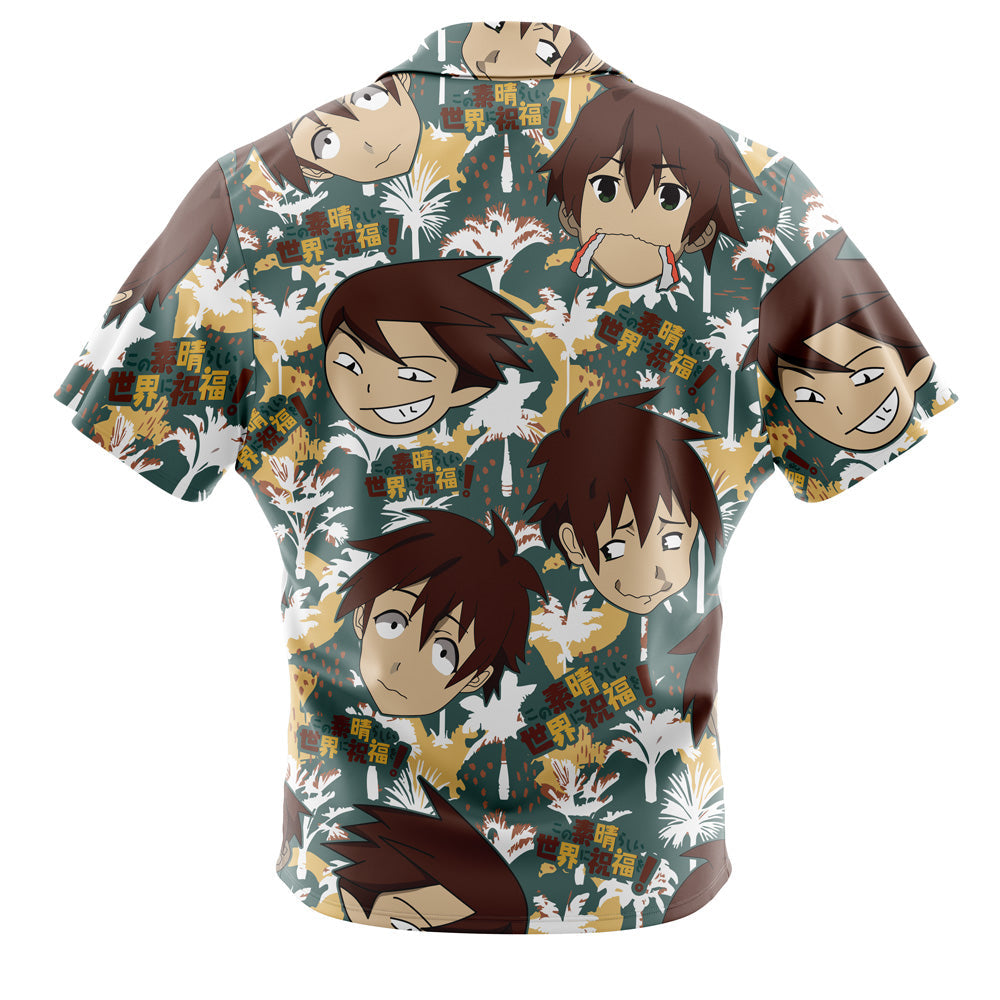 Funny Face Kazuma Konosuba Button Up Hawaiian Shirt