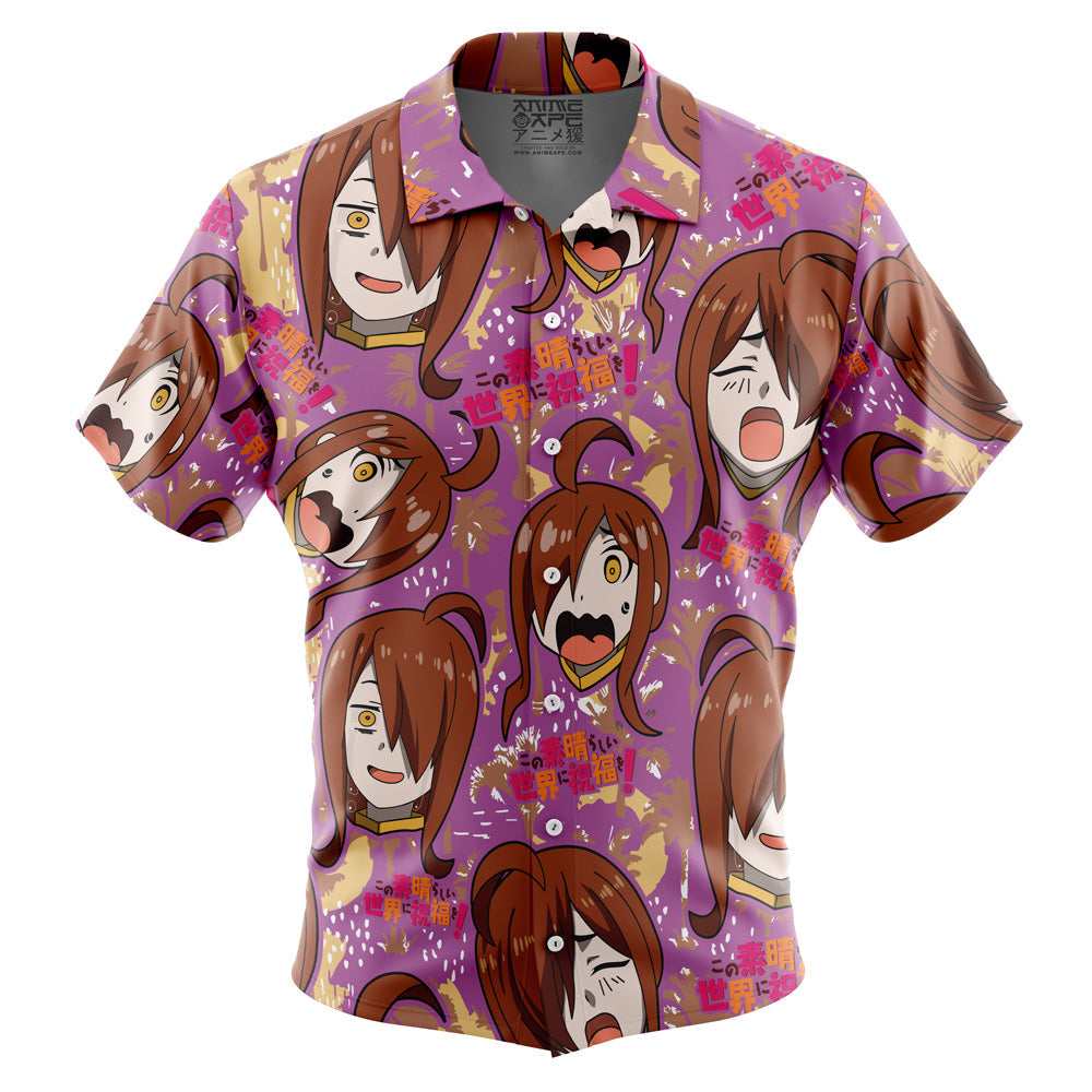 Funny Face Wiz Konosuba Button Up Hawaiian Shirt