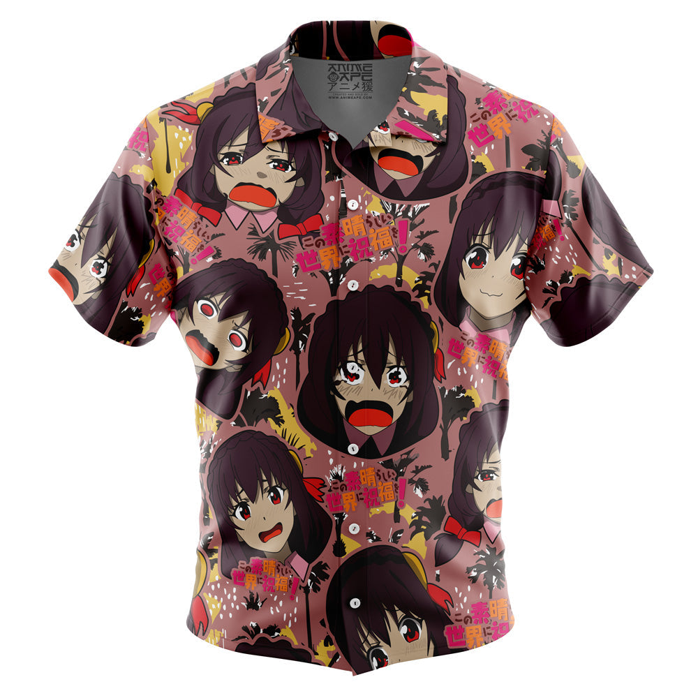 Funny Face Yunyun Konosuba Button Up Hawaiian Shirt
