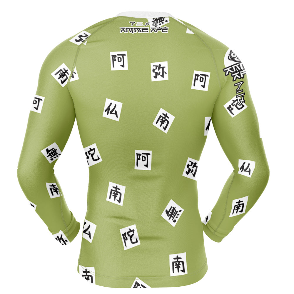 Gyomei Himejima Demon Slayer Long Sleeve Rash Guard Compression Shirt