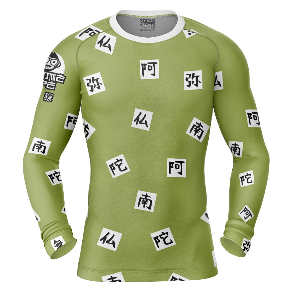 Gyomei Himejima Demon Slayer Long Sleeve Rash Guard Compression Shirt
