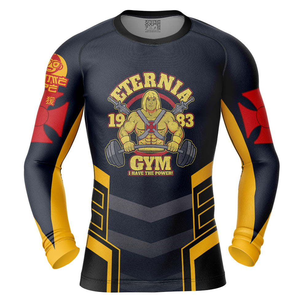 He-Man Eternia Gym Masters Of The Universe Long Sleeve Rash Guard Compression Shirt