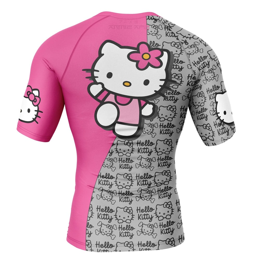 Hello Kitty Sanrio Short Sleeve Rash Guard Compression Shirt