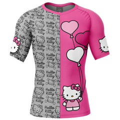 Hello Kitty Sanrio Short Sleeve Rash Guard Compression Shirt