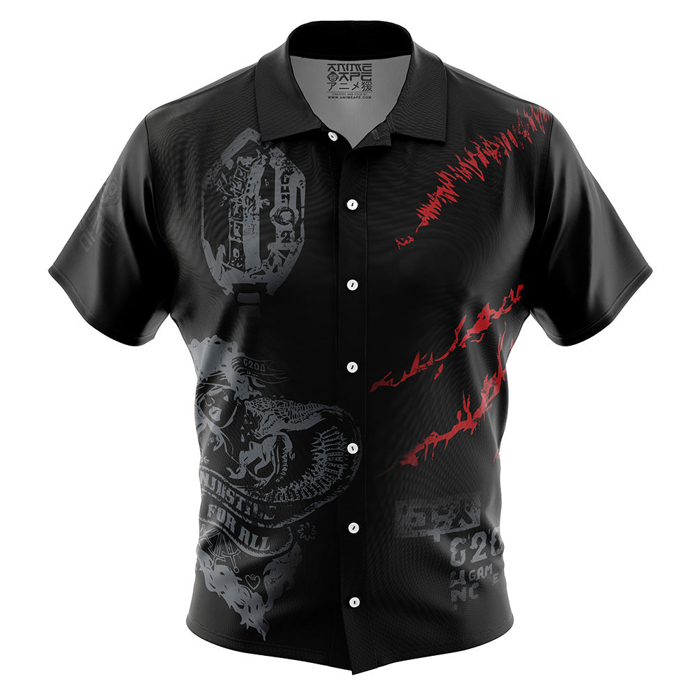 Johnny Silverhand Tattoo Cyberpunk Button Up Hawaiian Shirt