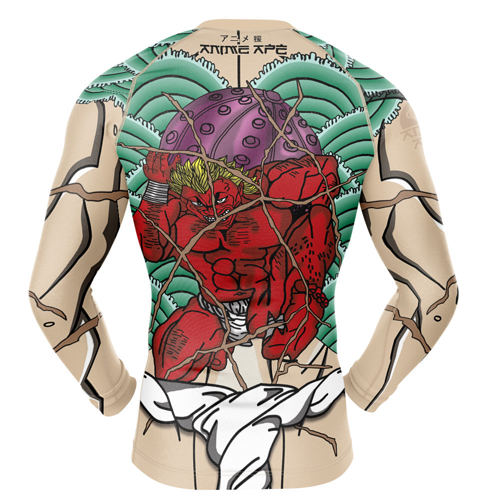 Kaoru Hanayama Baki Long Sleeve Rash Guard Compression Shirt