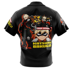 Katsuki Bakugo My Hero Academia Button Up Hawaiian Shirt