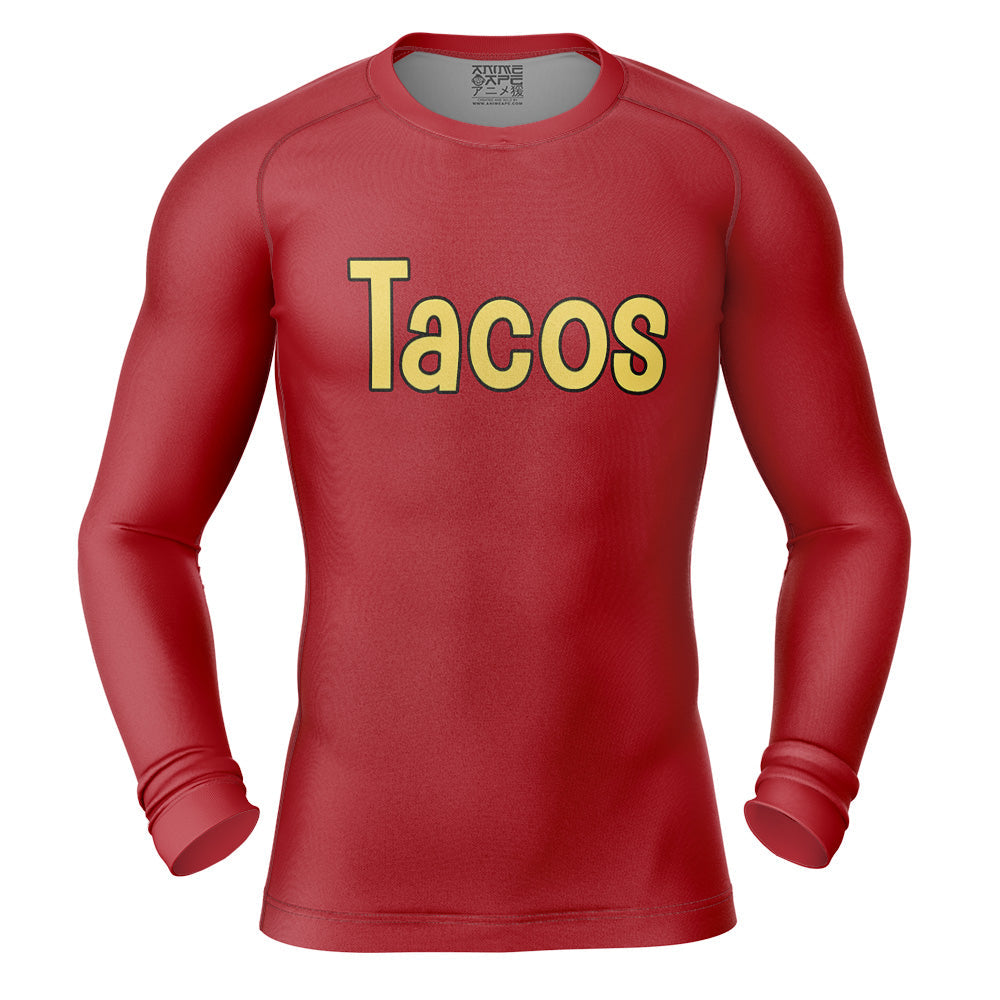 Krillin Tacos Dragon Ball Z Long Sleeve Rash Guard Compression Shirt